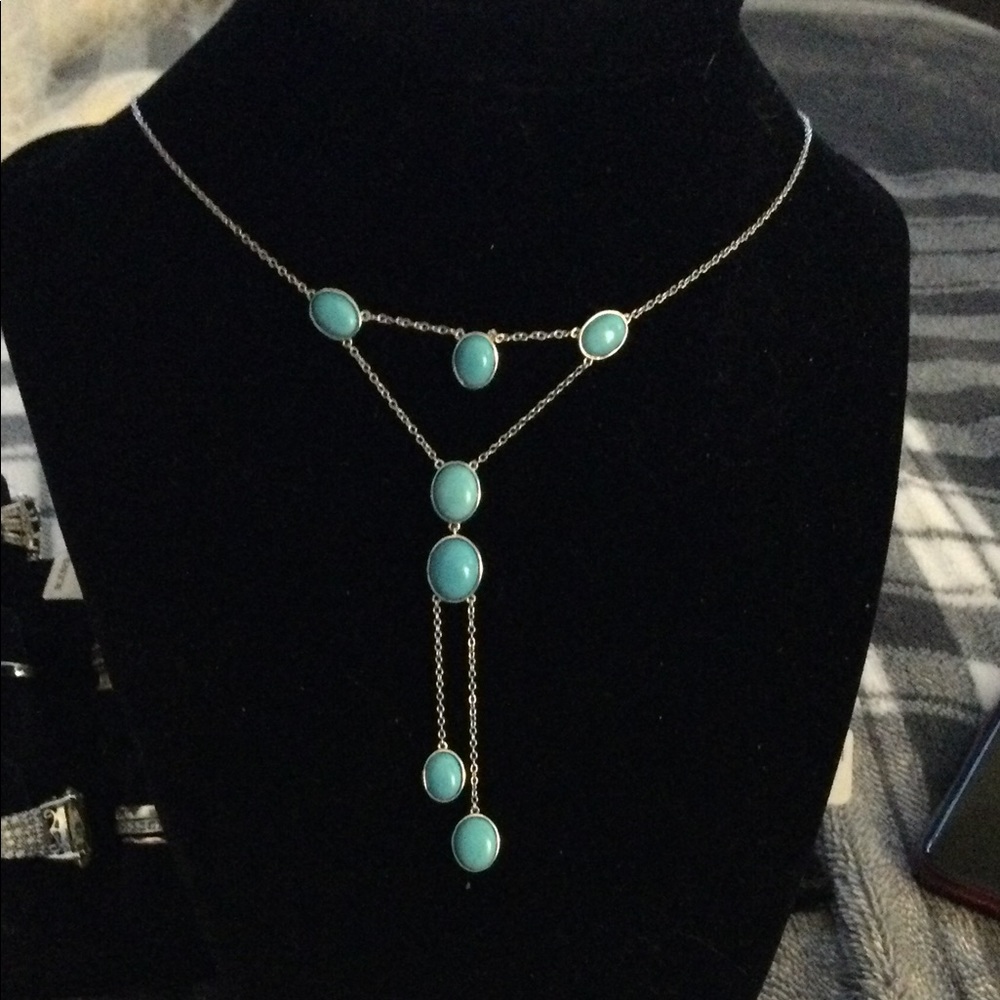 🔥🔥🤩SLEEPING BEAUTY TURQUOISE DANGLE NECKLACE 🤩🔥🔥